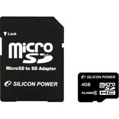      Silicon Power microSD 4Gb Class 6 (SP004GBSTH006V10)