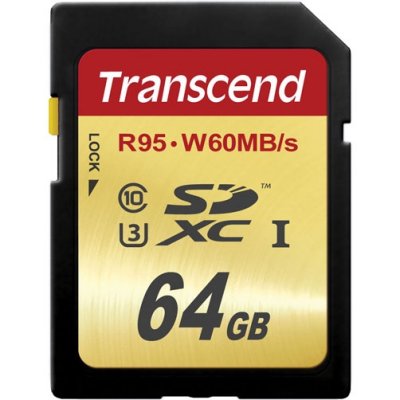     64Gb microSDXC Transcend Ultimate 633x (TS64GUSDU3), Class 10, UHS-I, U3, R95-W85 Mb/s,