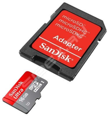     SanDisk Ultra (SDSQUNC-016G-GN6MA) microSDHC Memory Card 16Gb UHS-I U1 Class10 + microS