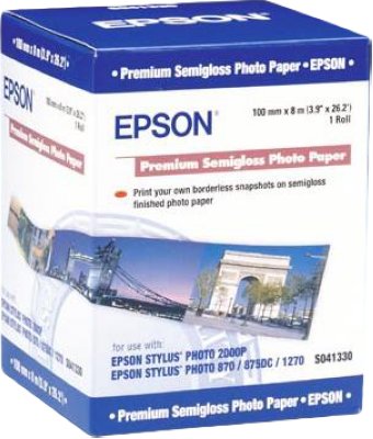    EPSON C13S041330 Premium Semigloss Photo Paper 100mmx8m