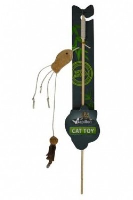   Papillon   "  " 40 + 7  (Cat toy fishing rod with fish natural) 240008