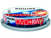    DVD+RW Philips 4.7 Gb, 4x, Cake Box (10), (10/600)