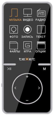   MP3  Texet T-479 4GB APE, FLAC, WAV, WMA, AVI,  4GB  , micro SD,  