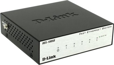    D-Link (DES-1005D /O2B) Fast E-net Switch 5-port (5UTP, 10/100Mbps)