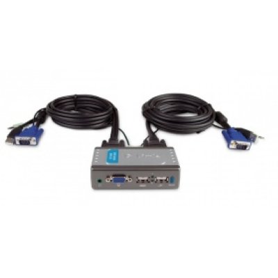   D-Link KVM-221 2-Port USB KVM Switch ( USB+ USB+VGA15pin+Audio) +2 