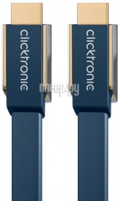    Clicktronic Flat Cable HDMI / HDMI Ethernet HD 3D-TV 1m 70512