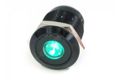   Lamptron Vandal Resistant Illuminated Switch(Momentary)+cable ( Dot Type) 19mm/BlackHousing/