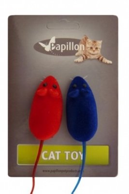   Papillon   , , 6 , (Cat toy 2 velvet mice on card) 240013