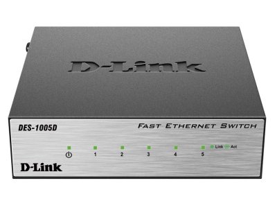   D-Link (DES-1005D /N2A) Fast E-net Switch 5-port (5UTP, 10/100Mbps)