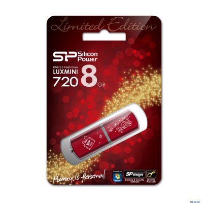     8GB USB Drive (USB 2.0) Silicon Power LuxMini 720 Red New Year
