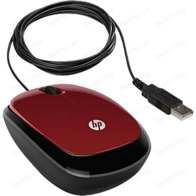    HP X1200 Flyer Red Wired Mouse (H6F01AA)