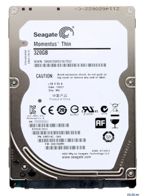      2,5" 320Gb 2.5" Seagate (ST320LT012) 16Mb 5400rpm SATAII Momentus Thin