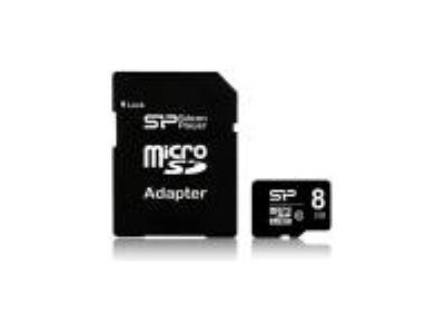   - Silicon Power  Micro SDHC Class 10+SD adapter 8 GB