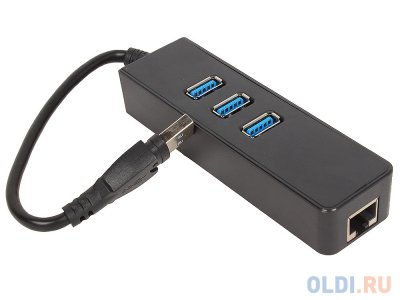    USB 3.0 ORIENT JK-340, USB 3.0 HUB 3 Ports + Gigabit Ethernet Adapter, RJ45 10/100/1000