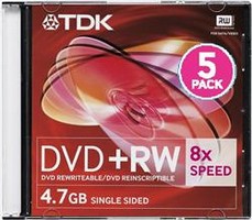    DVD+RW TDK 4.7Gb 8x Slim Case (5 .  .)