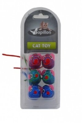   Papillon    6 .  , 5  (Cat toy 6 mice col. red / blue / green) 24