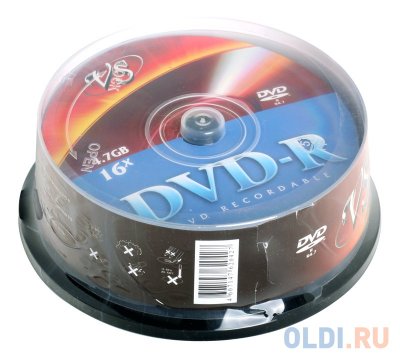    DVD+R VS 16x 4.7Gb CakeBox 25  62054
