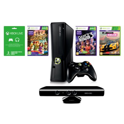     Microsoft XBox 360 Slim 250Gb + Kinect +  Kinect Adventures, Kinect Sports2, F
