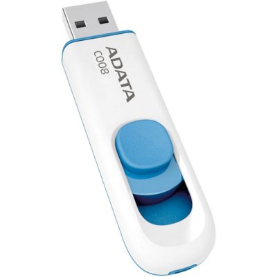     8GB USB Drive (USB 2.0) A-data C008 White Blue
