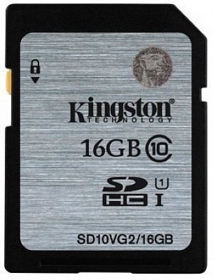     SecureDigital 16Gb Kingston Class10, UHS Class 1 (SD10VG2 / 16GB)