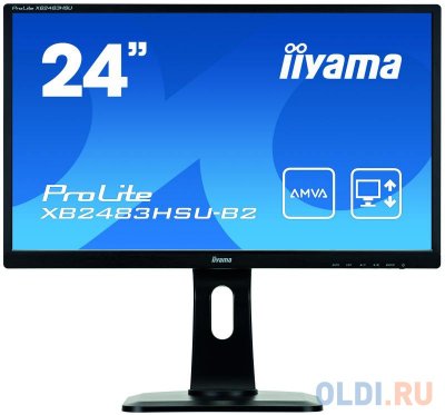    24" iiYama Pro Lite XB2483HSU-B2  A-MVA 1920x1080 250 cd/m^2 4 ms DVI HDMI VGA 
