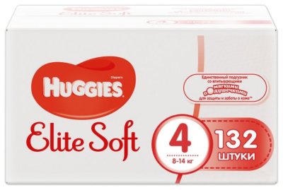    Huggies  Elite Soft 4 (8-14 ) 132 .