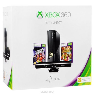    Microsoft Xbox 360 E (4 ) +  Kinect +  "Kinect Adventures" + Xbox LIVE