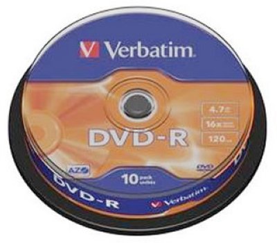    DVD-R 4,7  16x Verbatim Cake Box 10 ./. (43523)