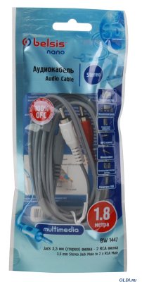    Belsis Jack 3,5 mm Stereo  - 2RCA ,  1.8  BW1447