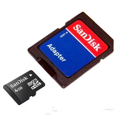     SanDisk microSecureDigital High Capacity (microSDHC) Memory Card 4Gb Class2 + microSD--