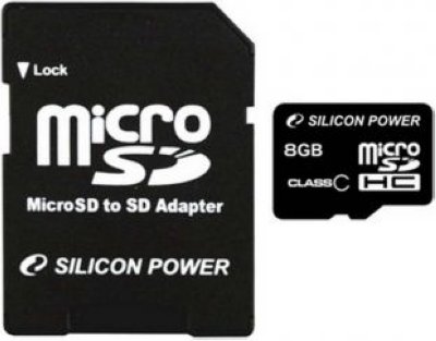     MicroSD 8Gb Silicon Power (SP008GBSTH004V10) Class 4 microSDHC