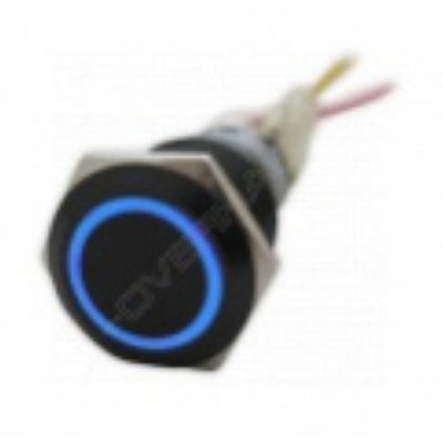   Lamptron Vandal Resistant Illuminated Switch(Momentary)+cable ( Ring Type) 19mm/BlackHousing