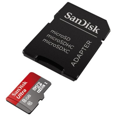     microSDHC 8Gb Class10 Sandisk SDSDQUAN-008G-G4A Android Ultra+SD Adapter+Memory Zone Andr