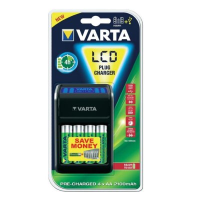     VARTA LCD PLUG Charger +  AA 2100mAh Ready2Use 4 .
