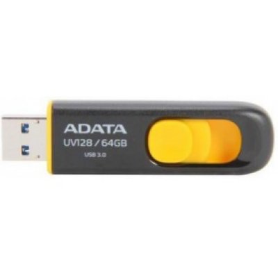   USB - A-Data Flash Drive 64Gb UV128 AUV128-64G-RBY {USB3.0, Black-Yellow}