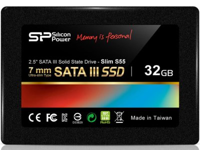    SSD 32Gb Silicon Power S55 (SP032GBSS3S55S25, SATA-III, 2.5", MLC)