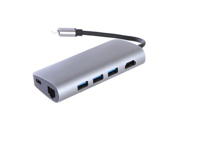    USB Palmexx USB C - HDMI - 3xUSB3.1-USBC-CR-Ethernet PX/HUB USBC 8in1 Curve
