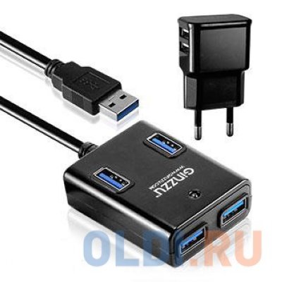    USB 3.0 Ginzzu GR-384UAB  4  + 