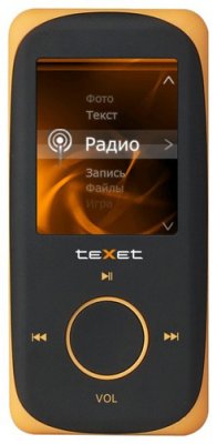   MP3  Texet T-189 4GB  APE, FLAC, WAV, WMA, AVI, Xvid,  4GB  , micro SD,