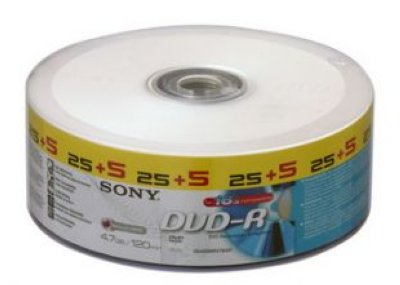   DVD-R Sony 4.7 , 16x, 30 ., Cake Box, (25X5DMR47BSP),  DVD 