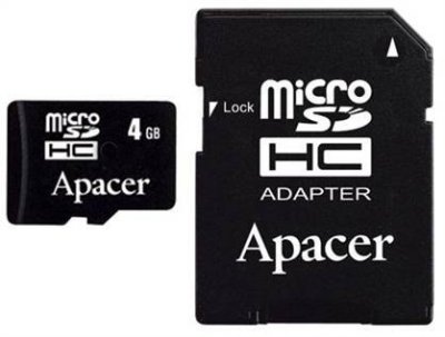   4Gb   microSDHC Apacer, Class 4 (AP4GMCSH4-R)