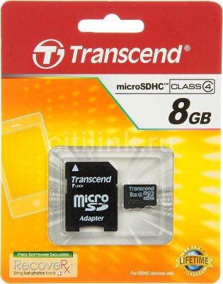     MicroSDHC 8GB Class10 Transcend (TS8GUSDHC10)