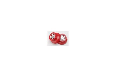   Wheels, SCT satin chrome, red beadlock style, dual profile (1.8 outer, 1.4 inner) (2) - TRA7