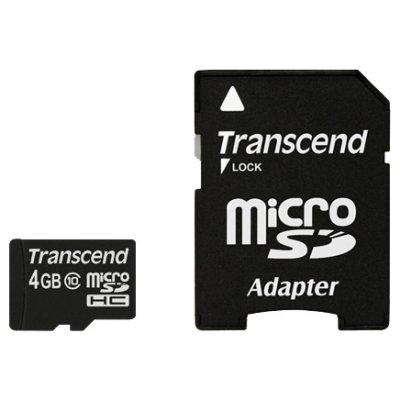     Micro SDHC 4Gb Class 10 Transcend TS4GUSDHC10-P3 + USB-