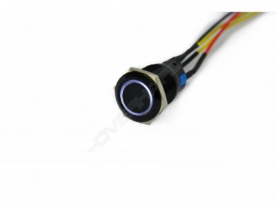  Lamptron Vandal Resistant Illuminated Switch(Momentary)+cable ( Ring Type) 19mm/BlackHousing
