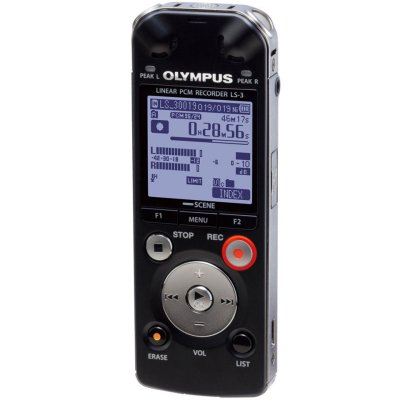 Товар почтой Диктофон Olympus LS-3 линейный PCM (4Gb/1007 часов, microSDHC, 1.69"LCD, USB, 2xAAA)