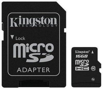     16Gb microSDHC Kingston (SDCA10/16GBSP), Class 10, UHS-I, U1, R90-W45 Mb/s,  