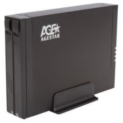     HDD 2x2.5" SATA-USB3.0 AgeStar 3U2B2A Black, Alum RAID