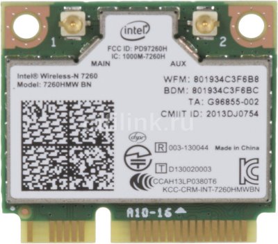    Intel Original 7260.HMWBNWB mPCI-e, 802.11n (7260.HMWBNWB 928687)