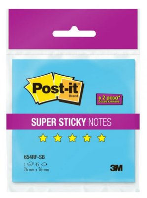      3M Post-it Super Sticky 654RF-SB 7100024154 76x76  45 .  